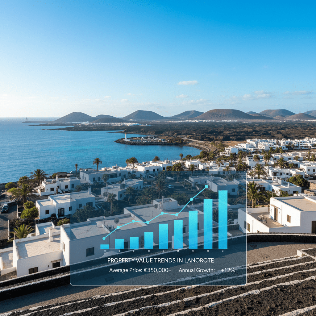 Map of Lanzarote showing key areas and property types