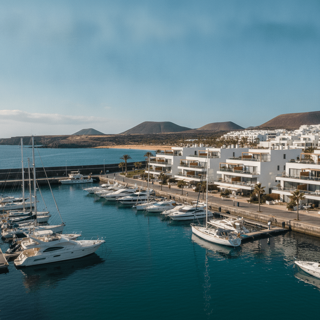 Luxury marina apartments in Lanzarote with spectacular sea views